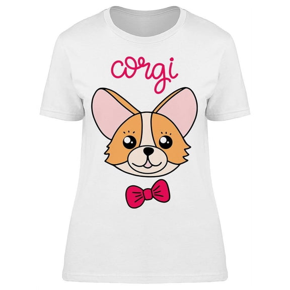 Bow Tie Corgi T-Shirt Women -Image by Shutterstock, Female Large