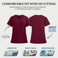 thumbnail image 5 of Scrubs for Women Set - Stretch Top & Cargo Pants with Multi Pocket for Nurse Burgundy L, 5 of 7
