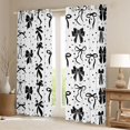 thumbnail image 2 of jejeloiu Cartoon Cute Bowknot Curtains Pack of 2 (42x84 Each),Girl Black Bowknot Stars Curtains Blackout For Teens, 2 of 6