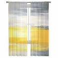 thumbnail image 3 of Yellow Gray Sheer Curtains 84 Inches Long 2 Panels Set, Window Sheer Curtains for Living Room/Bedroom, Modern Abstract Oil Painted Art Light Filtering Rod Pocket Curtain 52'' x 84'' x 2, 3 of 7