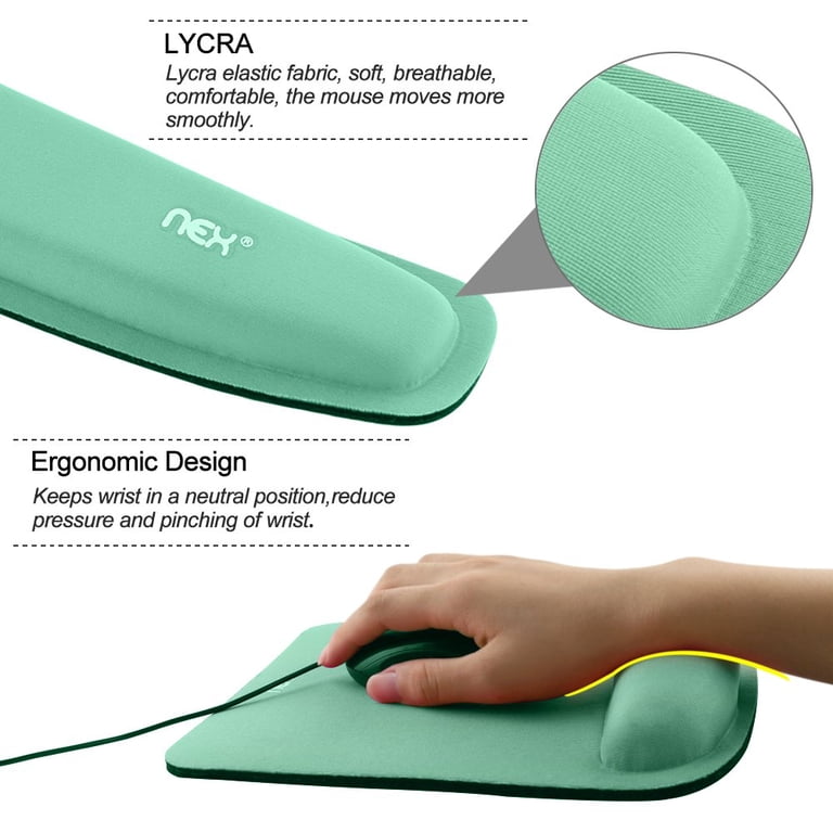 NEX Ergonomic Mouse Pad with Wrist Support, Memory Foam Keyboard