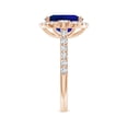 thumbnail image 3 of ANGARA Oval Lab Grown 3.3 Ct Blue Sapphire Halo Engagement Ring for Women in 14K Rose Gold (Size-10x8mm) | September Birthstone, Anniversary, Jewelry Gift for Women | Lab-Grown Blue Sapphire Ring, 3 of 8