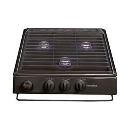 Suburban 3100A Black Suburban Slide-In 3 Burner Piezo Cooktop