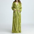 thumbnail image 2 of Plush Long Hooded Robe for Women Flannel Fleece Full Length Bathrobe Winter Warm Pajamas Shower Nightgown Housecoat, 2 of 7