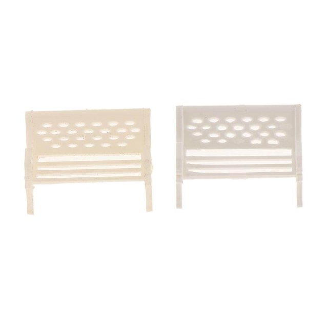 VONKY Train Railroad Diorama Park Bench for DIY Sand Table Model 1:75 white A