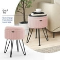 thumbnail image 5 of Hearth & Harbor Ottoman with Storage, Round Storage Ottoman, Vanity Stool and Foot Stool with Storage, Pleated Velvet Pink, 5 of 8