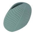 thumbnail image 3 of Jarrón de cerámica con diseño de hojas, estilo nórdico, verde oscuro, con forma de hoja plana, antideslizante, de porcelana, para sala de estar y oficina., 3 of 14