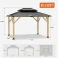 thumbnail image 5 of 10x12 Outdoor Wooden Gazebo - Outdoor Patio Gazebo with Galvanized Steel Double Roof, Heavy-Duty Spruce Wood Gazebo for Garden, Lawn, Poolside, Backyard Deck, 5 of 5