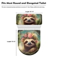 thumbnail image 5 of HELLHERO Sloth Rose 2 Piece Set Fits All Toilet Shapes Toilet Top Cover Set with Elastic Edge for Soft, 5 of 5