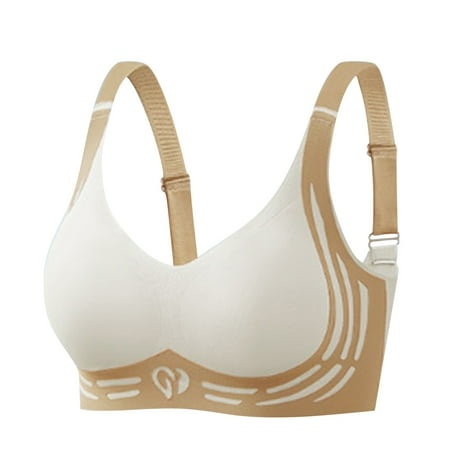 Clearance!Uooqdmx Sports Bras for Women Push Up Bra Super Gather Bra Soft Comfortable Gather Bra Wireless Up Bra Lingerie Everyday Sports Bras Bandeau Bra White XXL