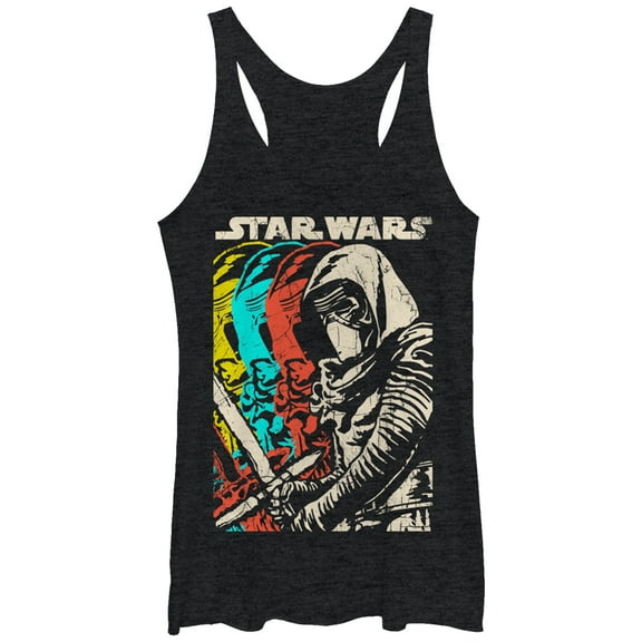 Women's Star Wars The Force Awakens Kylo Ren Copies Racerback Tank Top Black Heather Large