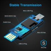 USB SD Card Reader, TSV Micro USB 2.0 OTG Adapter Memory Card Reader for SD/Micro SD/TF/SDXC/SDHC/MMC/RS-MMC/Microsdhc/Microsdxc, Camera Flash Card Reader Support Windows, Linux, Mac OS, Android