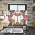 thumbnail image 4 of Yayeee Kitchen Curtains Tier Pair Light Filtering 27"x24" Rod Pocket Short Cafe Window Panel, White Flowers, 4 of 7