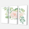 thumbnail image 3 of Designart ' Bouquet of Pink Roses Flowers and Eucalyptus Leaves ' Traditional Canvas Wall Art Print, 3 of 3