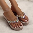 thumbnail image 2 of Yuanlong Womens Sandals Beach Platform Sandals Rhinestone Decoration Dressy Casual Beach Holiday Wedge Sandals, 2 of 8