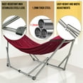 thumbnail image 4 of Tranquillo Adjustable Hammock Stand / Collapsible Hammock with Stand – Picnic Hammock Stand and 2 Layered Polyester Hammock Net for 2 Persons with Carry Bag - Supports up to 650lbs, Red, 4 of 8