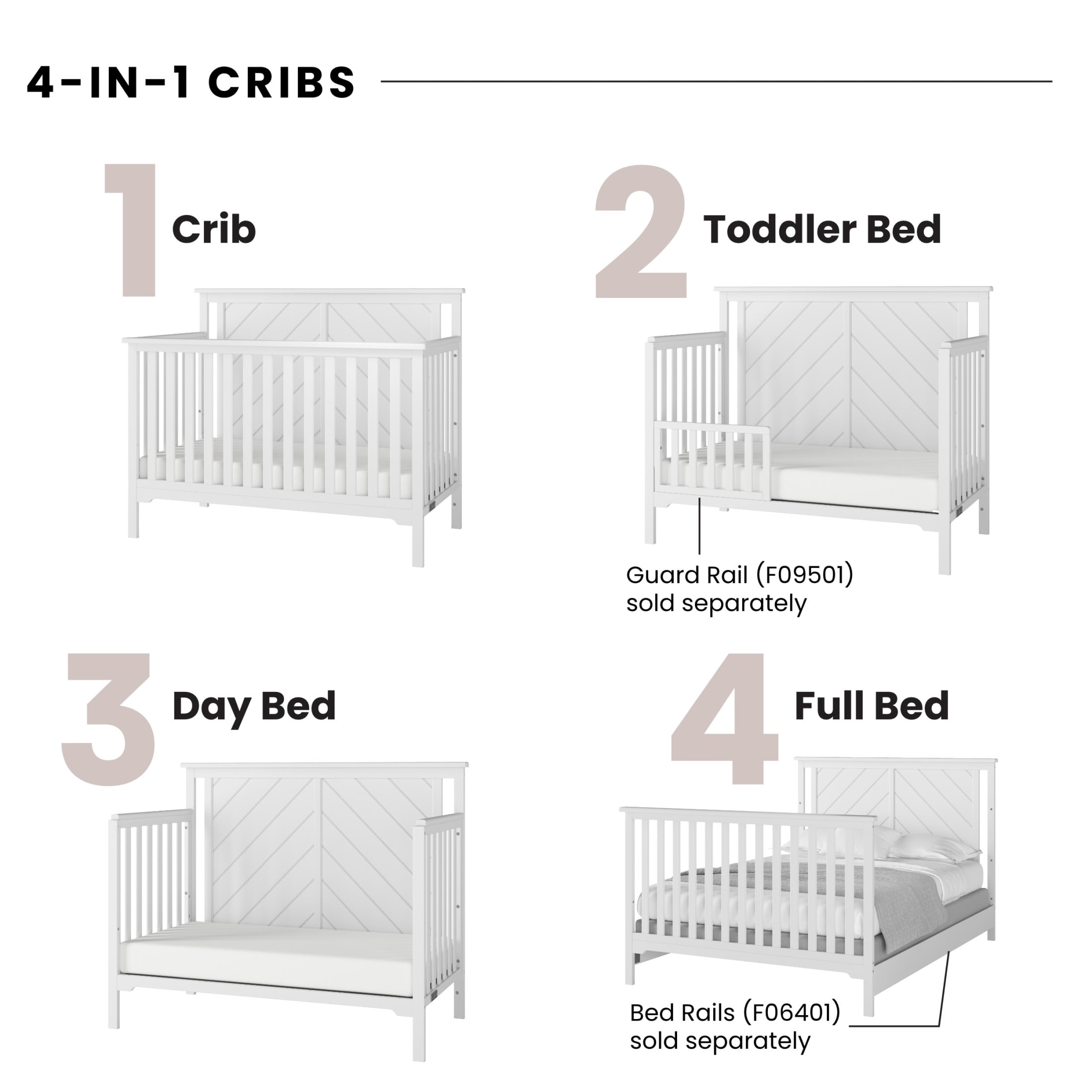 Child Craft Hampton Flat Top Crib and Changing Table Nursery Set, 4-in-1 Convertible, Matte White, 2-Piece