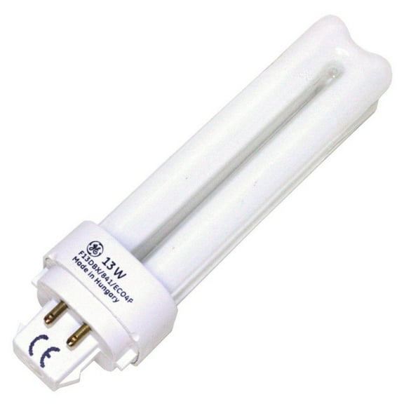 GE 97597 (4-Pack) F13DBX/841/ECO4P 13-Watt Quad-Tube Compact Fluorescent Light Bulb, Cool White 4100K, 900 Lumens, T4 Shape, G24q-1 4-pin Base