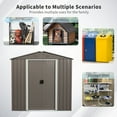 thumbnail image 2 of CarButler 6x5ft Metal Outdoor Storage Shed With Window and Lockable Sliding Doors for Garden Backyard Patio Lawn Gray, 2 of 6