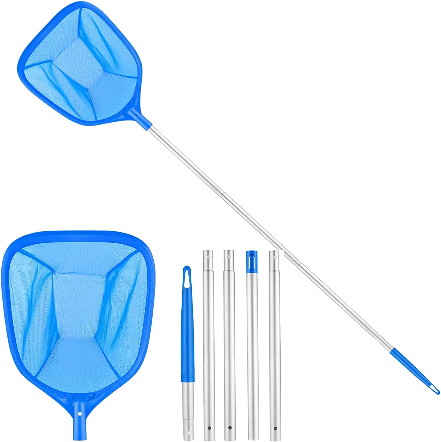 Leaf Skimmer Net, GAITON 63" Swimming Pool Cleaner Net Rake with 5