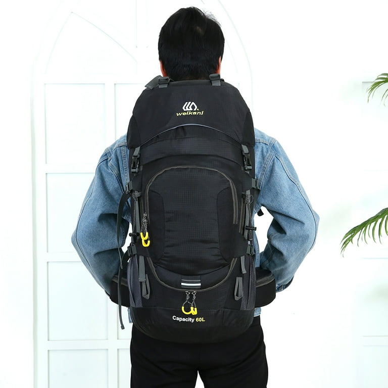 Polyester Black 55L Backpack Trekking Bag, For Camping & Hiking at