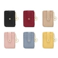 thumbnail image 5 of Casual Simple Solid Color Bank Card Holder Ultra Thin PU Leather Women Wallets Short Clutch Bag Korean Style Wallets With Key Chain PINK, 5 of 8