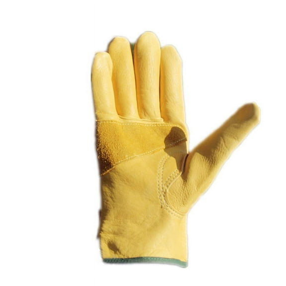 Men's Leather Work Gloves with Adjustable Wrist, Palm Patch, goatskin