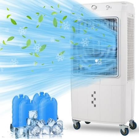 

Ataucjin TAKYWEP Evaporative Air Cooler 1800CFMCooler with 8.4 Gallon Water Tank and 4 Ice Packs 3 Modes & Wind Speeds for Outdoor Indoor Use