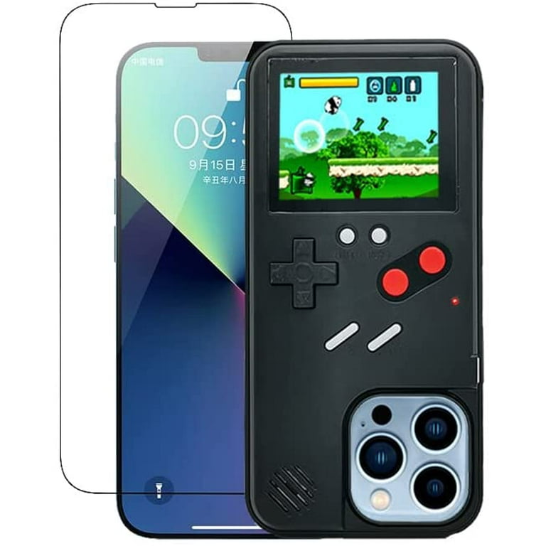Compatible with iPhone 13 Gameboy Case, Color Display Retro Video Game Case  for iPhone 13, Playable Game Console Phone Case with 36 Classic Games, Man 