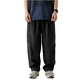 thumbnail image 2 of Kureaily Men's Outdoor Casual Lightweight Cargo Pants Buckle Belt Long Pants Micro Loose Pants, 2 of 5