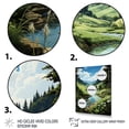 thumbnail image 3 of Designart "Lake In Countryside Emerald art painting I" Landscape & Nature Floater Framed Canvas Art Print, 3 of 7