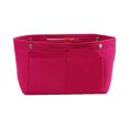 thumbnail image 1 of Destyer Felt Large Capacity Makeup Organizer Inner Bags Fit All Essentials Wide Application Felt Insert Bag Rose Red, 1 of 6