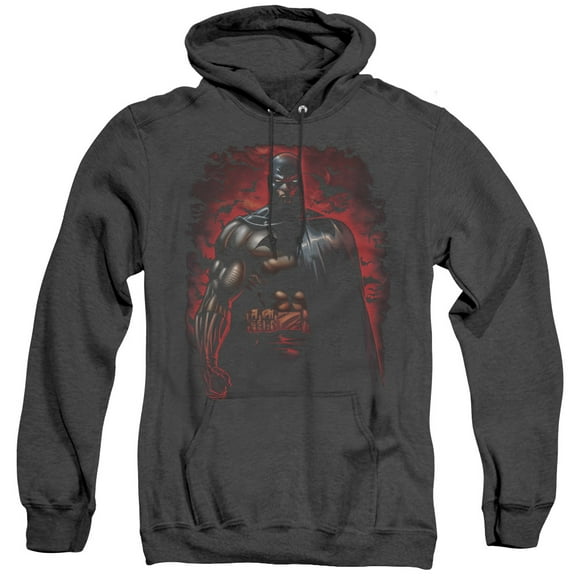 Batman Red Knight Adult Heather Hoodie Sweatshirt Black