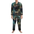 thumbnail image 3 of Sikiie Artistic Light Dot Wolf、 Mens Pajama Set, Soft Warm Long Sleeve Sleepwear, Cozy Button-Down Pjs for Men-, 3 of 7