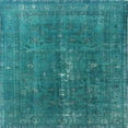 thumbnail image 1 of Ahgly Company Machine Washable Indoor Square Industrial Modern Teal Green Area Rugs, 7' Square, 1 of 7
