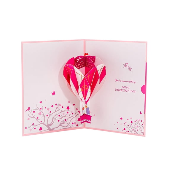 Tarjeta de felicitación CawrdWish en globo aerostático desplegable para boda