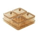 thumbnail image 3 of Plato de frutos secos, plato para aperitivos, caja de almacenamiento de alimentos, plato para dulces de nueces con tapa dividida amarillo 4 rejillas, 3 of 9