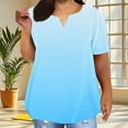 thumbnail image 2 of fatyb Women's Plus Size Tops V Neck Short Sleeve Tee Blouses Printed Summer Casual Loose Tunic Shirts, 2 of 6