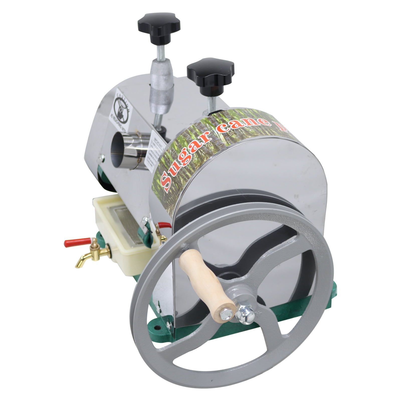 Manual Sugar Cane Ginger Press Juicer Stainless Steel Sugarcane Squeezer 3 Rollers with 2 Peeling Knives 330LBS/H