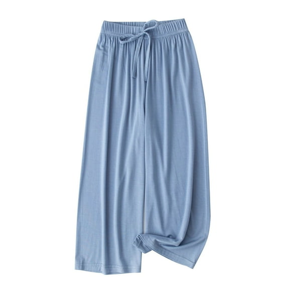 CQONEPT Girl Modal Pants Elastic Waist Casual Flowy Breathable Cozy Soft Lightweight Fashion Outdoor Pants Sky Blue 10 Years