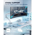 thumbnail image 6 of ARES WING Heavy Duty Single Monitor Arm - Fully Adjustable Monitor Mount for 17"-40" Ultrawide Screens up to 26.4 lbs with Clamp/Grommet Desk Mount, 75/100 Vesa Mount, White, 6 of 8