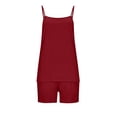 thumbnail image 6 of Ynynloco Linen Sets for Women 2 Piece Pants Summer Travel Beach Outfits Lounge Sets Spaghetti Strap Cami Tank Top Pants Sets with Shorts, 6 of 7