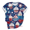 thumbnail image 5 of Clean Womens Plus Size Independence Day T-Shirts Color Block T Shirts Usa Flag Star Tunic Tops Round Neck Tee Short Sleeve Top Retro Dressy Tee Shirts American Flag Tunics Beach Holiday Clothing, 5 of 5