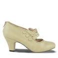 thumbnail image 5 of Chase & Chloe Women's Vintage Mary Jane Low Heel Pumps - Classic Scalloped Edge Dress Shoes with Button Detail, 5 of 5