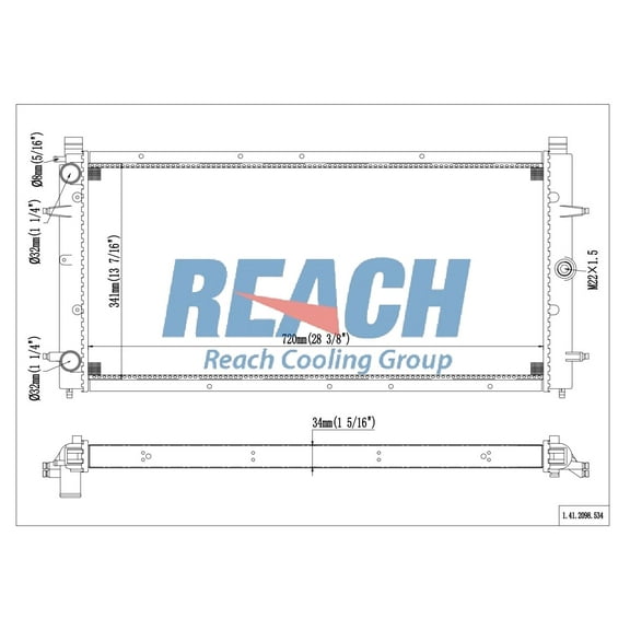 REACH 41-2098 Radiator for 04-92 Volkswagen EuroVan, Automotive Radiator Replacement Part