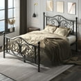 thumbnail image 3 of EBERY Full Size Metal Bed Frame with Butterfly Pattern Design Headboard & Footboard, Underbed Storage, Black, 3 of 9
