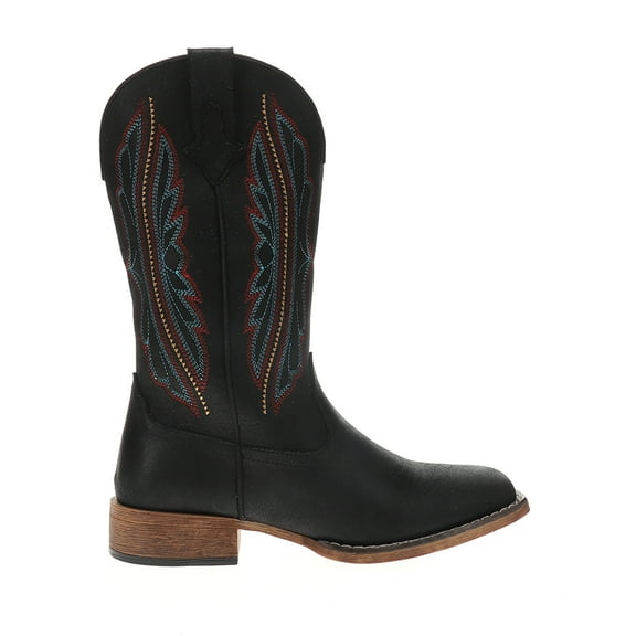 Roper Womens Loretta Embroidered Square Toe Pull On Cowboy Mid Calf Boots