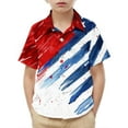 thumbnail image 2 of MKOSPLRT 4th of July Button Down Shirts Kids Short Sleeve American Flag Shirts Cute Red White and Blue T Shirts for Boy Girl 2-15Y, 2 of 9