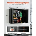thumbnail image 2 of VEVOR Metal Wall Cabinet, 30W x 12.2D x 30H Inch, Steel Floating Hanging Storage Cabinet with Locking Doors and Adjustable Shelf for Garage, Basement, Kitchen, Warehouse Assembly Required, Black, 2 of 9