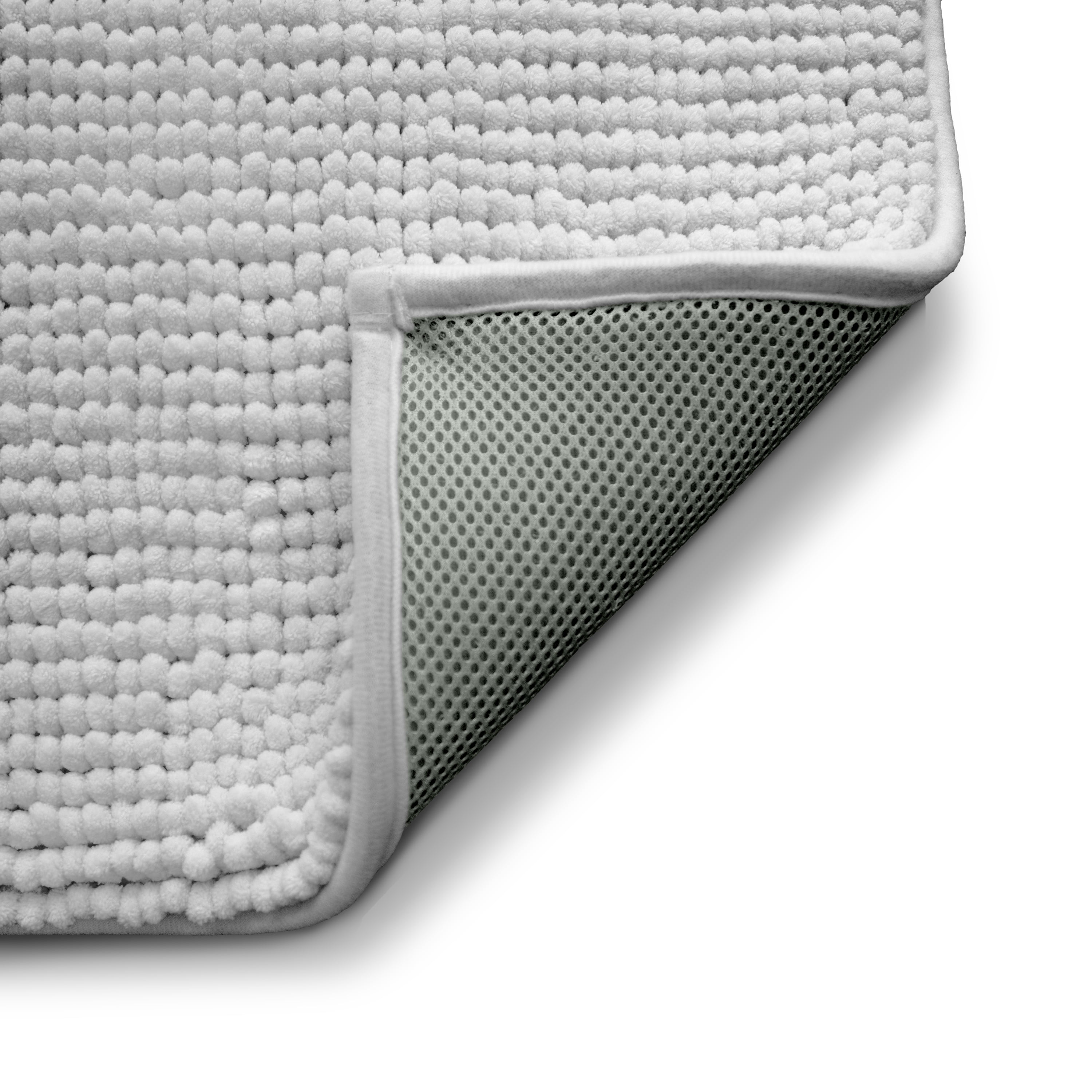 (2 pack) Your Zone Kids Gray Memory Foam Noodle Single Bath Rug with Nonslip Backside, 17" x 24"
